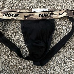 Rare Nike Dri Fit Essential Cotton Stretch Jock Strap in Khaki Camo